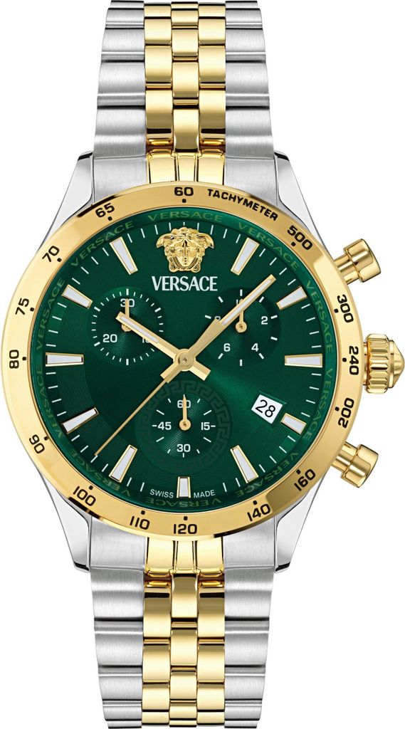 Versace Uhr Herren Hellenyium Chrono Petite Grün/Silber/Gold VECFA0224
