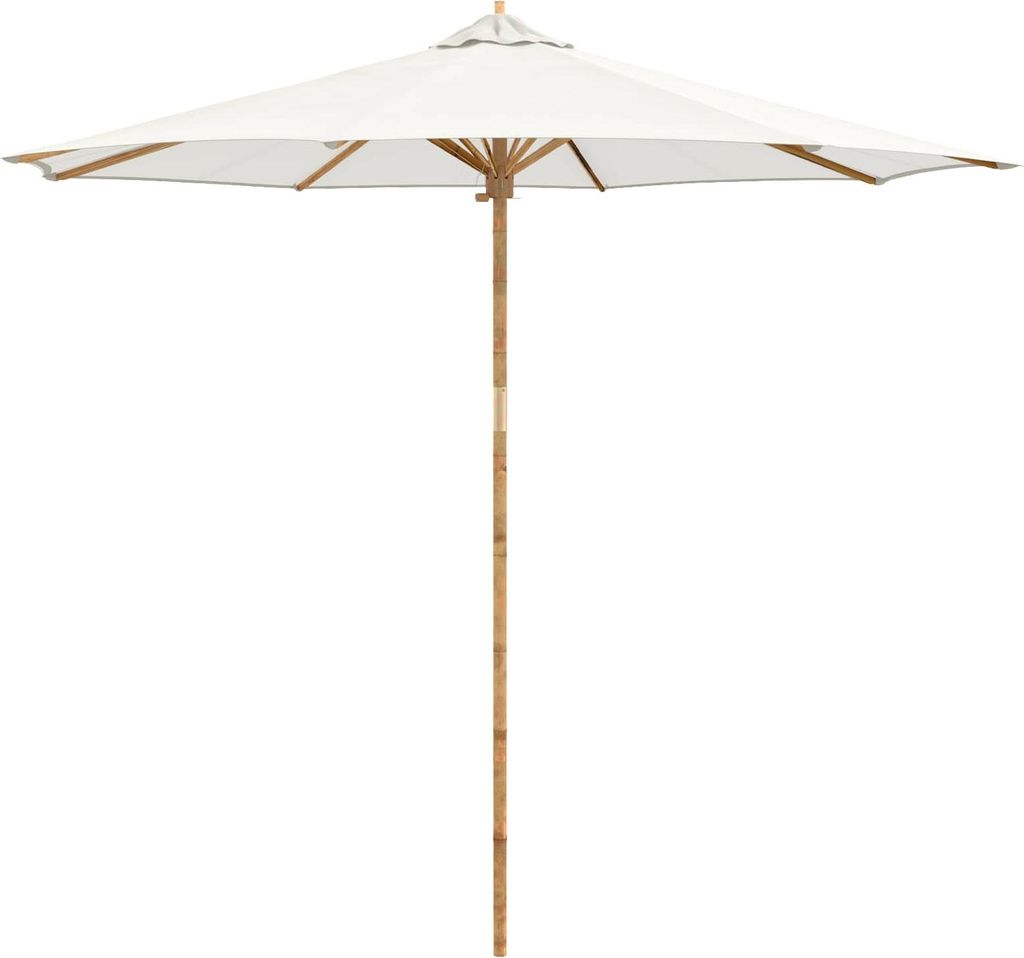 vidaXL Garten-Sonnenschirm Cremeweiß Ø 270 x 260 cm Bambus