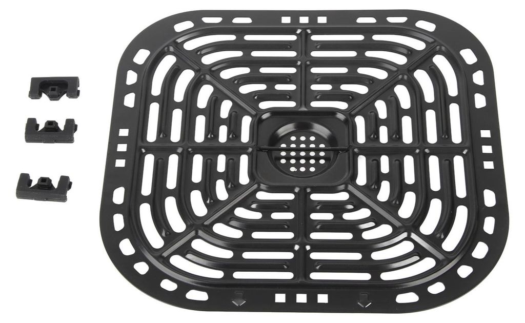 Quadratische 23,5 x 24,5 cm Ersatz-Grillpfanne für Fritteusen, Crisper-Platte aus Edelstahl 304