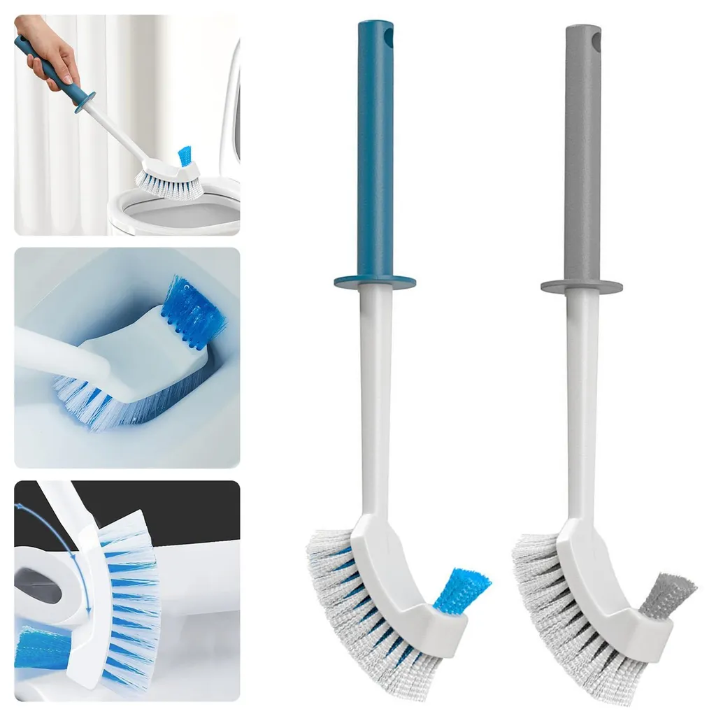 Brosse WC et brosse pour urinoir avec tête spéciale rebords, lot de 2