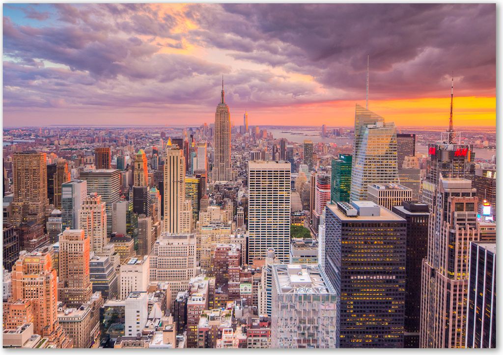 Tulup Leinwandbild - 100x70 cm - Wandkunst - Drucke auf Leinwand - Leinwanddruck - Sehenswürdigkeiten & Architektur - Mehrfarbig - New York