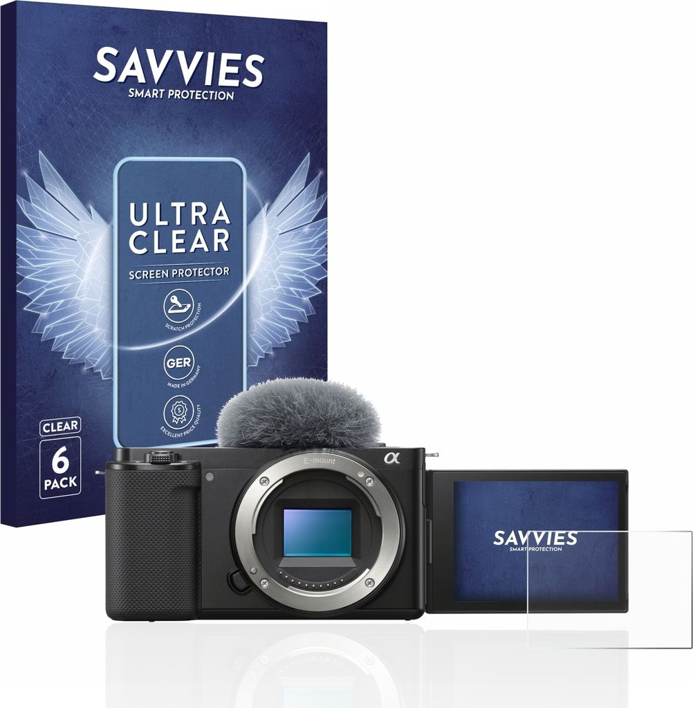 6x Für Sony Alpha ZV-E10 Schutzfolie Savvies Displayschutz Display Schutz Folie Klar Transparent