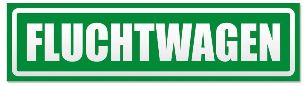 Kiwistar - Autoaufkleber - Grün - 20 x 5,3 cm - Fluchtwagen invertiert - Hinweis Aufkleber Sticker für Auto, Kfz, Fahrrad, PKW, LKW