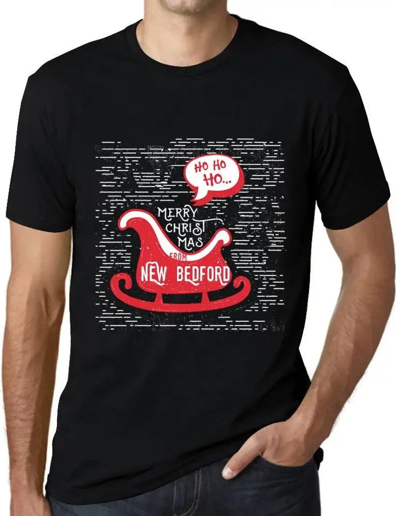 Herren Grafik T-Shirt Ho ho ho Frohe Weihnachten aus New Bedford – Ho Ho Ho Merry Christmas From New Bedford – Öko-Verantwortlich Vintage Jahr...