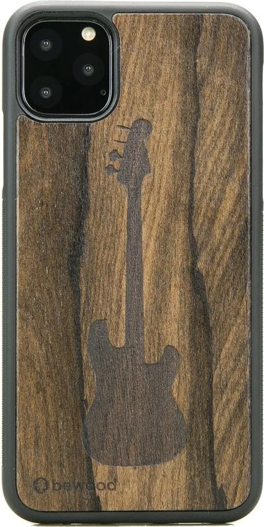 Coque iPhone 11 Pro Max antichoc en bois Ziricote motif Guitare Chic