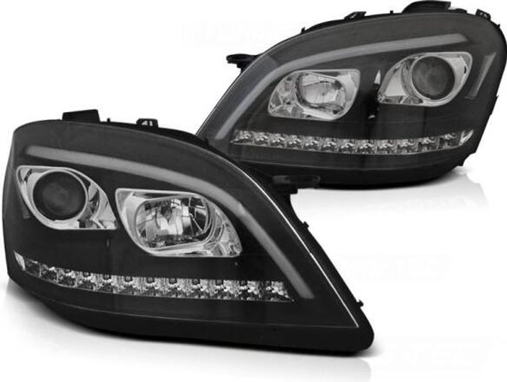 LED Tagfahrlicht Scheinwerfer für MB ML W164 05- schwarz dynamischem LED Blinker