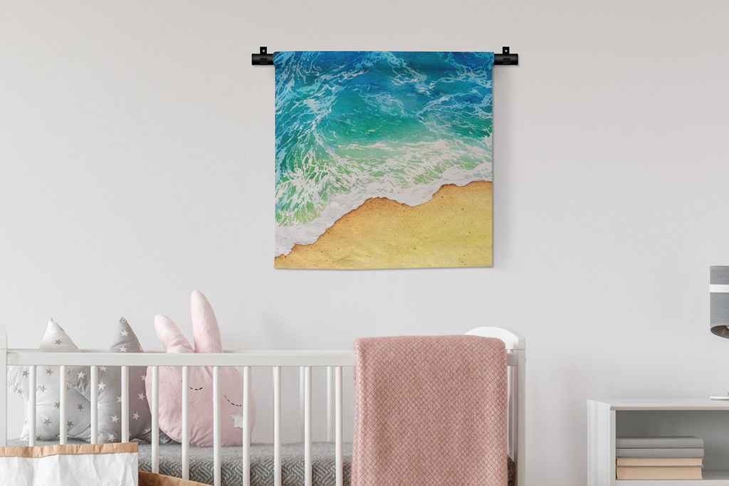MuchoWow Wandteppich Wandbehang Strand - Meer - Golf 60x60 cm Tapisserie Dekoration Wandtuch - Dekorationen - Wand Decke