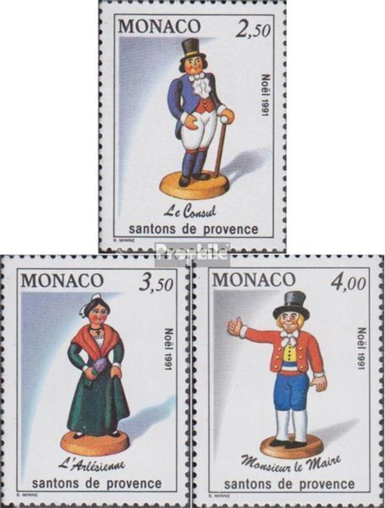 Briefmarken Monaco 1991 Mi 2035-2037 (kompl.Ausg.) postfrisch Weihnachten