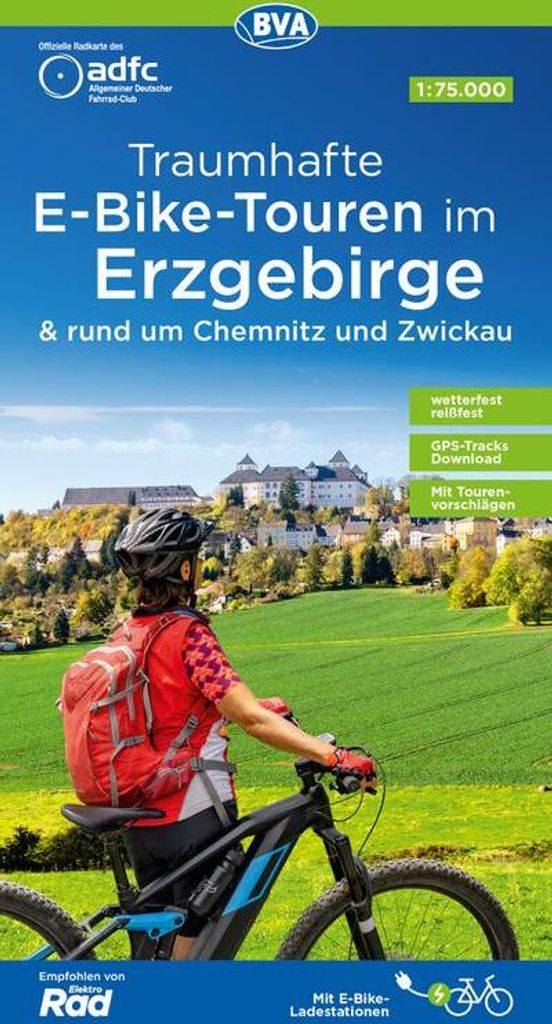 BVA ADFC Regionalkarte Traumhafte E-Bike-Touren im Erzgebirge 1:75.000
