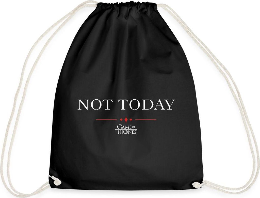 Spreadshirt Game Of Thrones Not Today Spruch Turnbeutel, One size, Schwarz