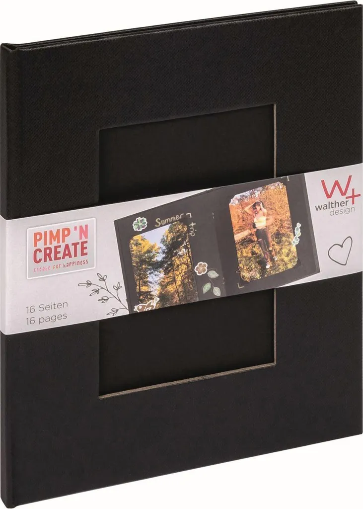 Album Foto 16,5x20 cm Pagine Nere - Walther Pimp and Create FA-090-B