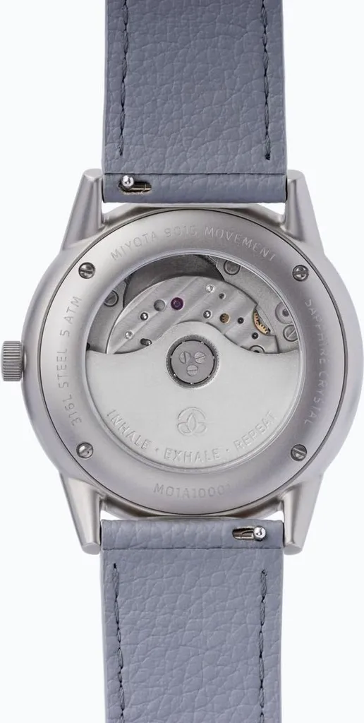 Garde-temps automatique gris avec boîtier acier inoxydable brossé