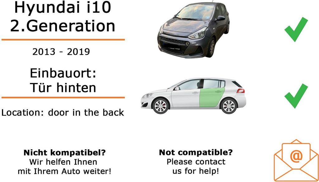 Lautsprecher Boxen Einbaupaket hinten Musway MAE6.2C passend für Hyundai i10 + 2. Generation | für zwei Türen 3ohm