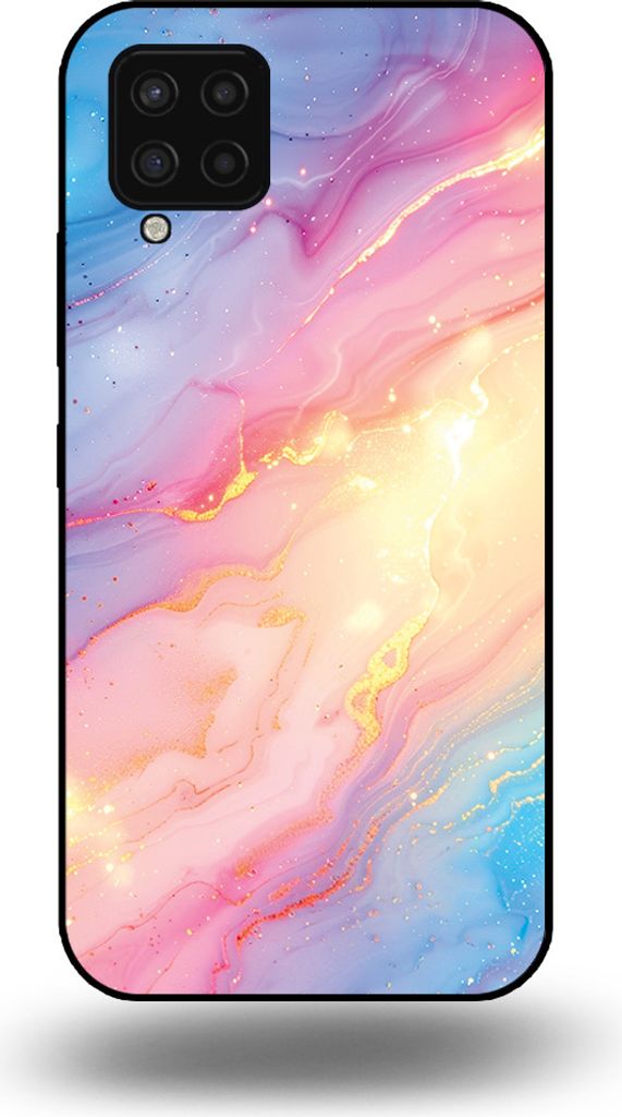 Smartphonica Handyhülle geeignet für Samsung Galaxy A42 5G mit Regenbogen Glitter Marmor Print - TPU Backcover Case Regenbogen Glitter Marmor Design