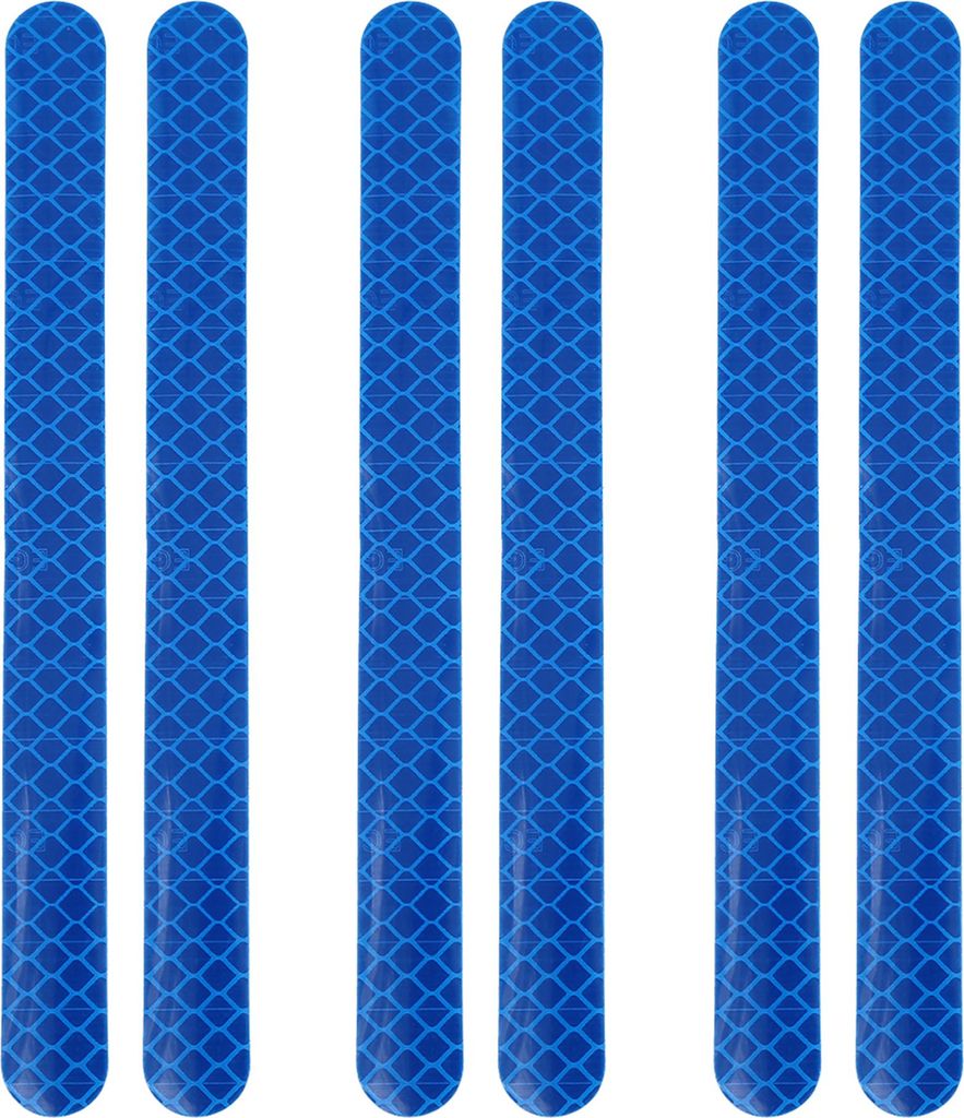 6Stk. Reflektor Blau Rückansicht Spiegel Reflektierend Aufkleber 16x1,5cm