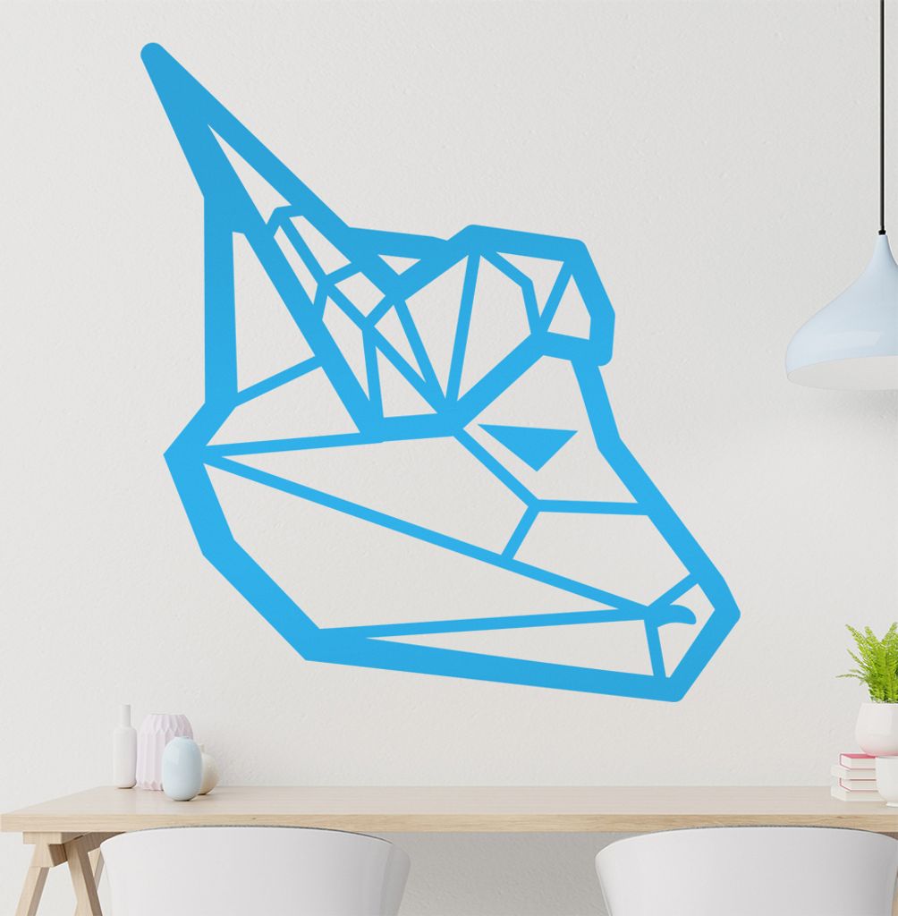 Wasserbüffel Polygon Wandtattoo Wandaufkleber Wall Sticker - Dekoration, Küche, Wohnzimmer, Schlafzimmer, Badezimmer