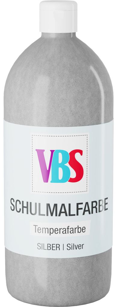 VBS Schulmalfarbe 1000 ml Silber