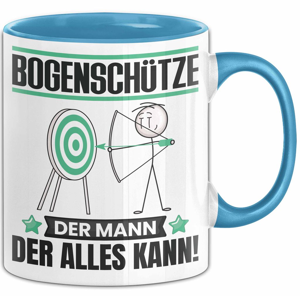 Bogenschütze Tasse Geschenk für Bogenschütze Der Mann Der Alles Kann Geschenkidee zum Geburtstag (Blau)