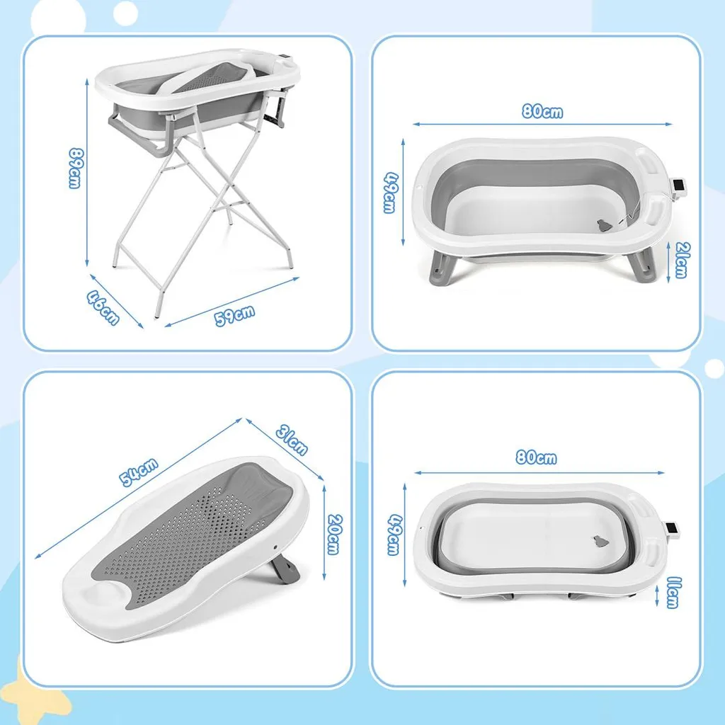 Baignoire bébé pliable idéale pour petit espace avec support ergonomique