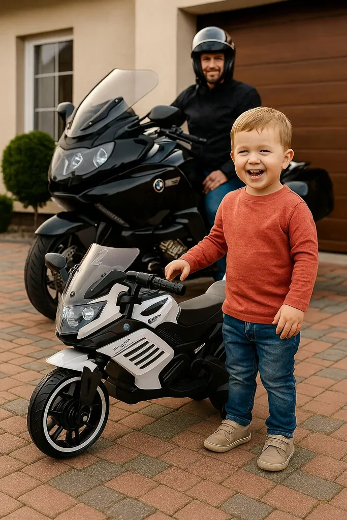 Moto électrique enfants K1500 Blanc Ekspand avec phares LED intégrés - 5