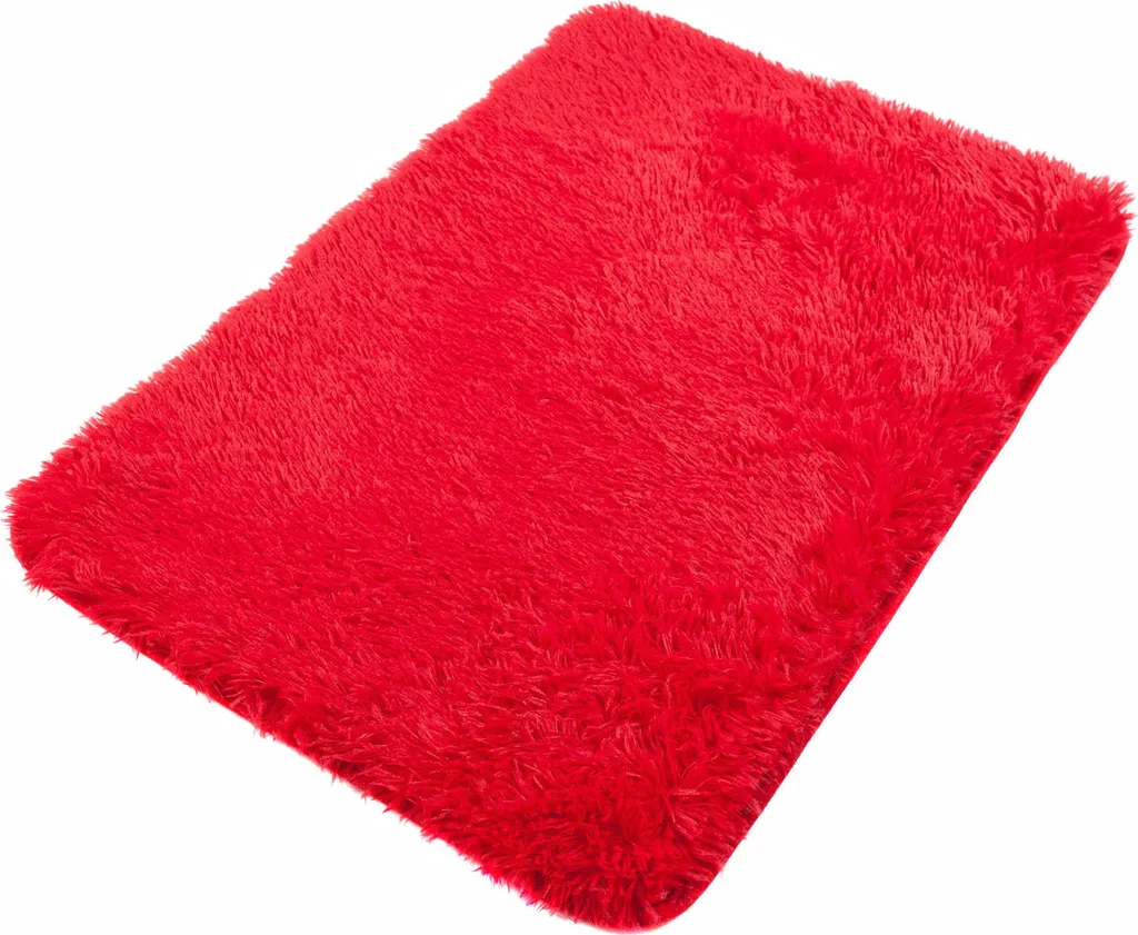 Tappeto Bagno Rosso 50x80 Antiscivolo - Shaggy Microfibra Soffice