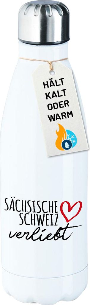 Huuraa Trinkflasche Sächsische Schweiz verliebt 500ml White Edelstahl Wasserflasche Trinkflasche Geschenkidee