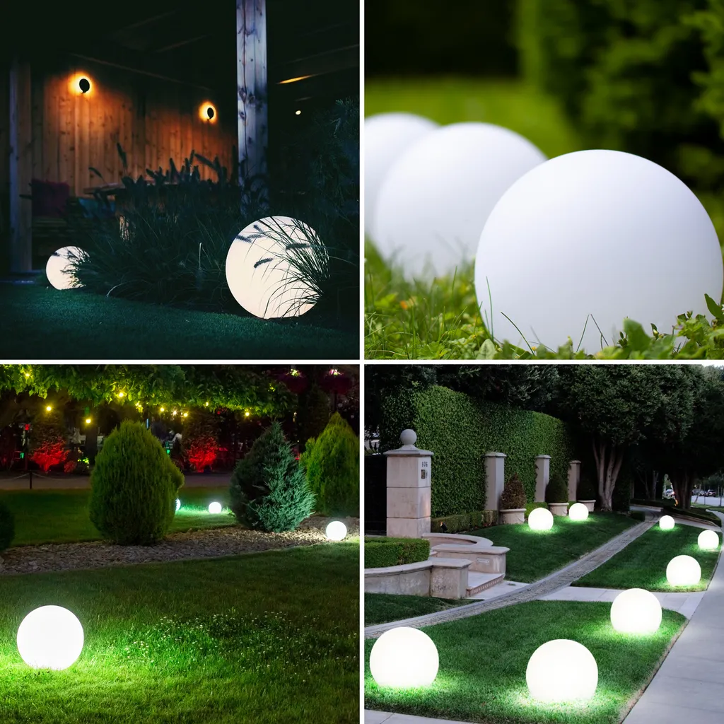 Globe de jardin 40 cm étanche IP44 blanc avec diffuseur haute qualité - 13