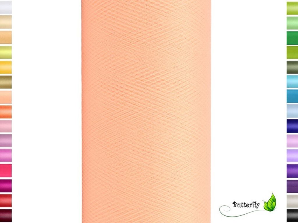 9m Rolle Tüll 50cm, Farbauswahl:apricot 714 Produktbild 