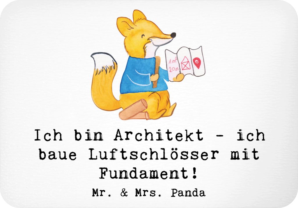 Mr. & Mrs. Panda magnet Architekt Luftschlösser - Weiß - Geschenk, handgefertigte Geschenke, Berufsleben, whiteboardmagnet, zettelhalter, Einfami...