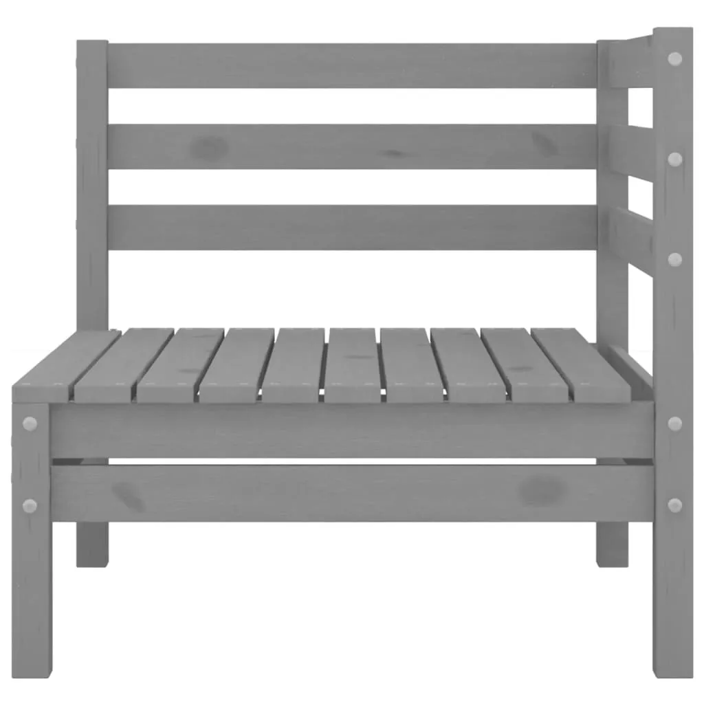 Divano da Giardino 2 Posti Angolare | Legno Pino Grigio per Famiglie - 3