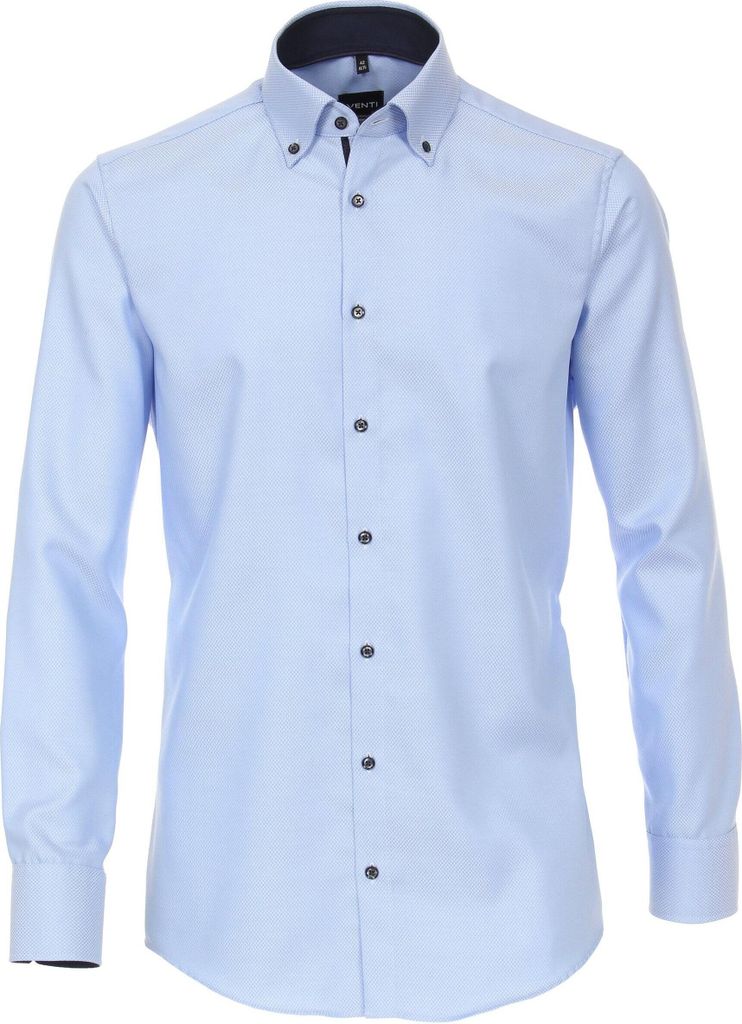 VENTI Herren Businesshemd Langarm Button-Down Modern-Fit Hellblau uninah 40