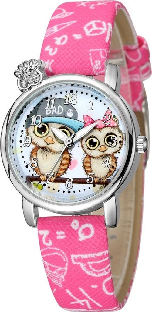Owl Kinderuhr Rosa 1 – Coole Uhr für Schulkinder KP11301