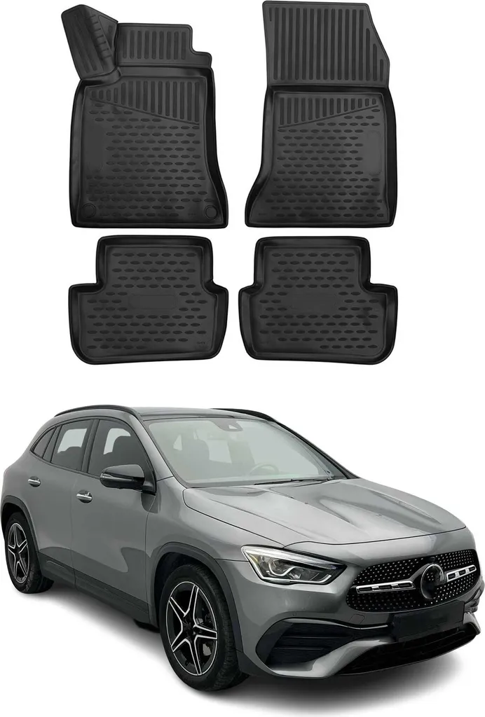 OMAC Tappetini Gomma Mercedes GLA H247 2020-2025 - Set 4 Pezzi Nero