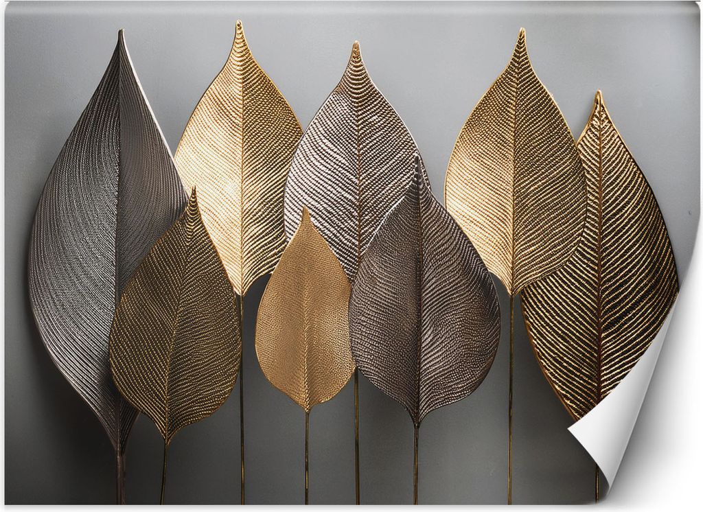 Vlies fototapete Minimalismus Blattgold Abstrakt 450x315 cm Feeby Gold inkl. Kleber einfache Montage