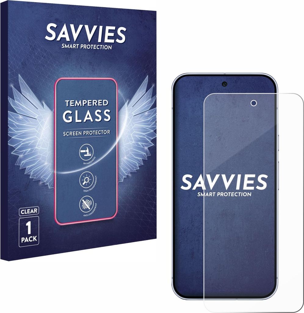 A product packaging box and a screen protector on a phone.