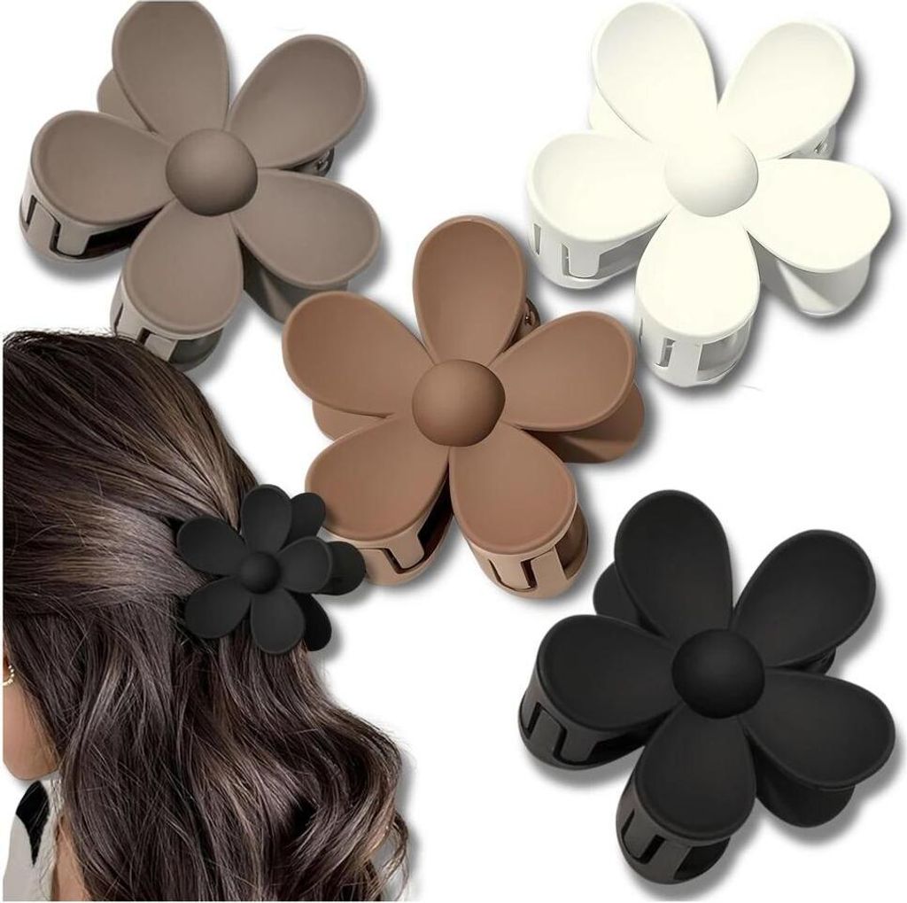 Haarspange, große Blume, 4er-Set Produktbild 