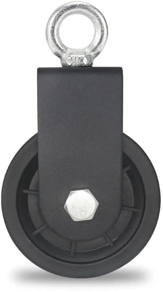 Rouleau de fitness noir 90 mm pour cordes et gymnastique charge 160 kg