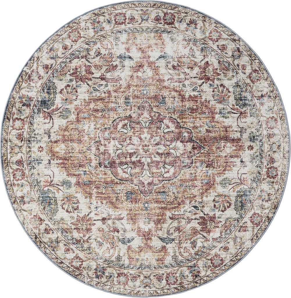 Interiyou Waschbarer Teppich Gent Multicolor ø 120 cm rund