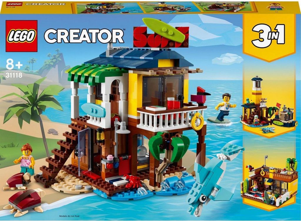 LEGO 31118 Creator 3-in-1 Surfer-Strandhaus, Leuchtturm, Produktbild 