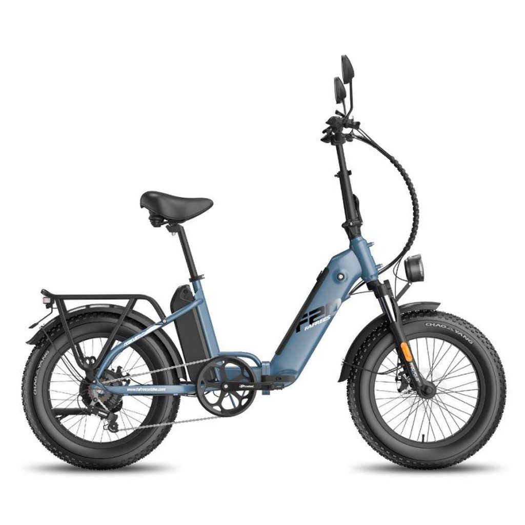 20 Zoll Klapprad Fatbike E-Bike 48V 12Ah*2 Akku 65N.m Motor, 150kg Tragfähigkeit 150KM Reichweite E-Bike Klappräder Hydraulische Bremse Blau