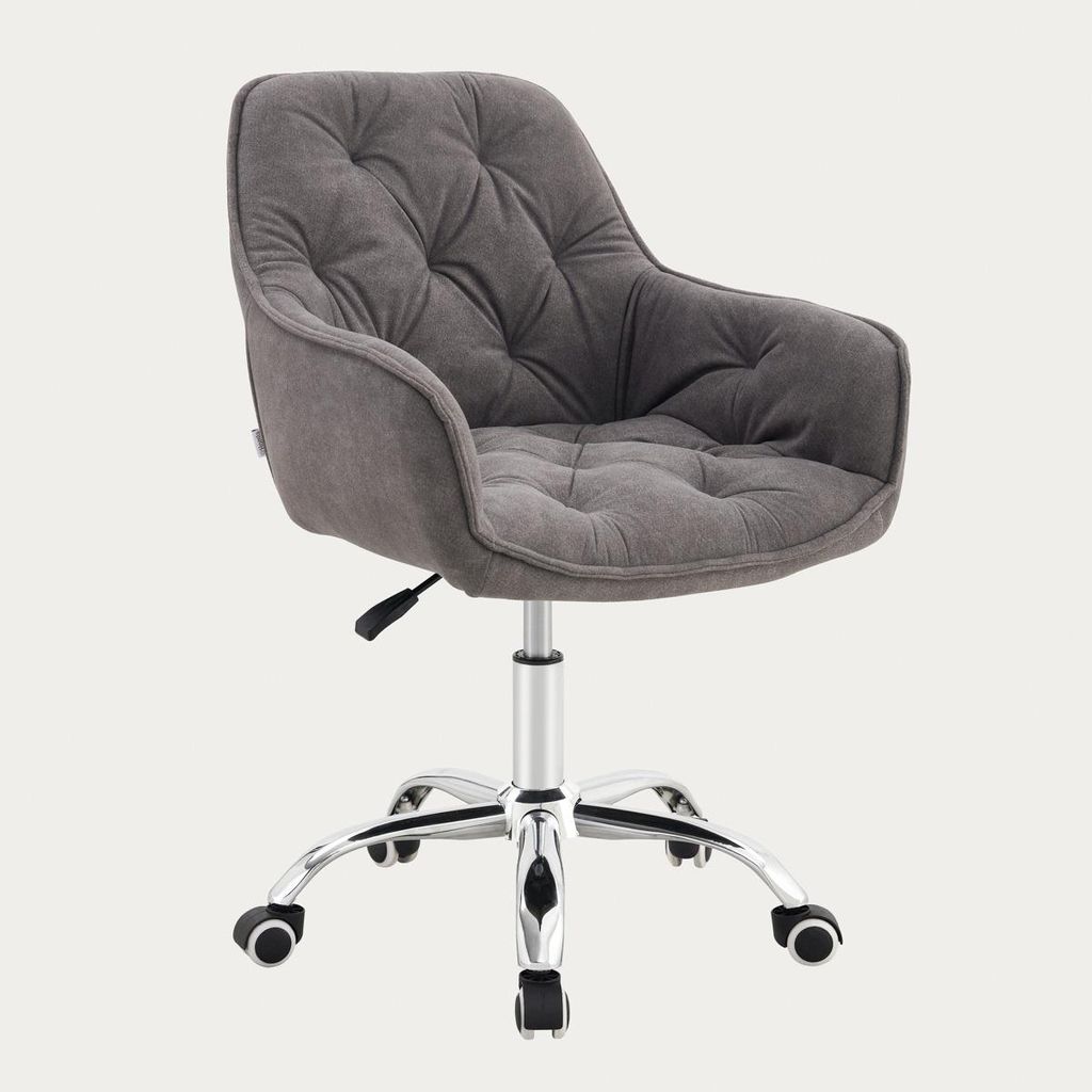 HOMLA Fotel FUSSY w tkaninie obrotowy szary 57x61x80-90 cm Zdjęcie produktu 