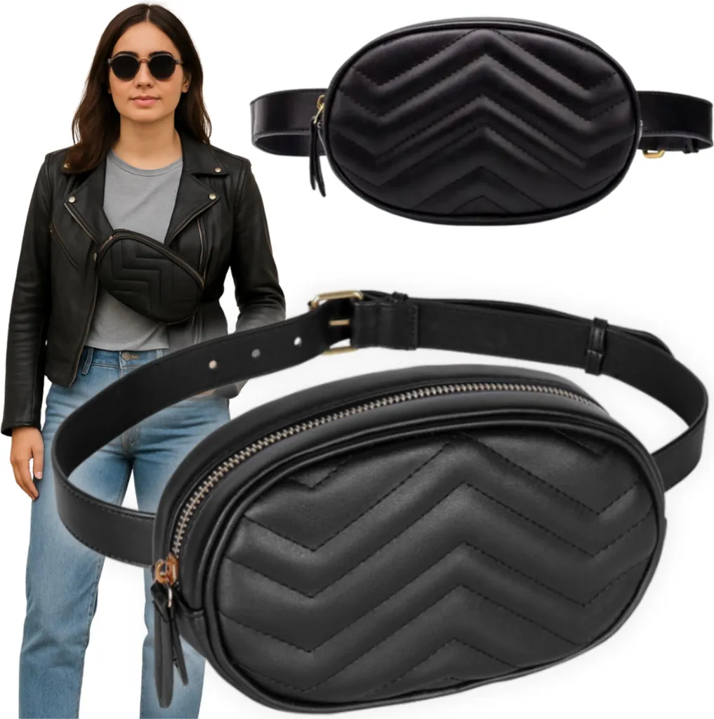 Marsupio Nero Ecopelle con Cintura Regolabile | Accessorio Unisex