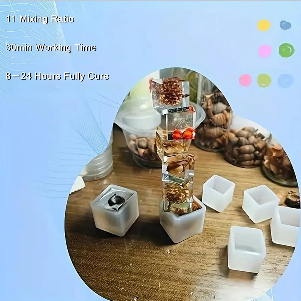 Kit Résine Époxy sans Bulles 1000ml - Solution de Coulée Transparente DIY - 6