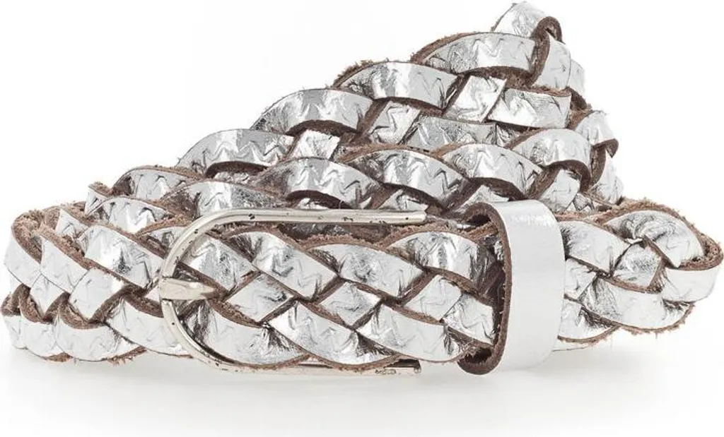 Cintura Vanzetti W80 Pelle Intrecciata Argento - Eleganza Senza Tempo