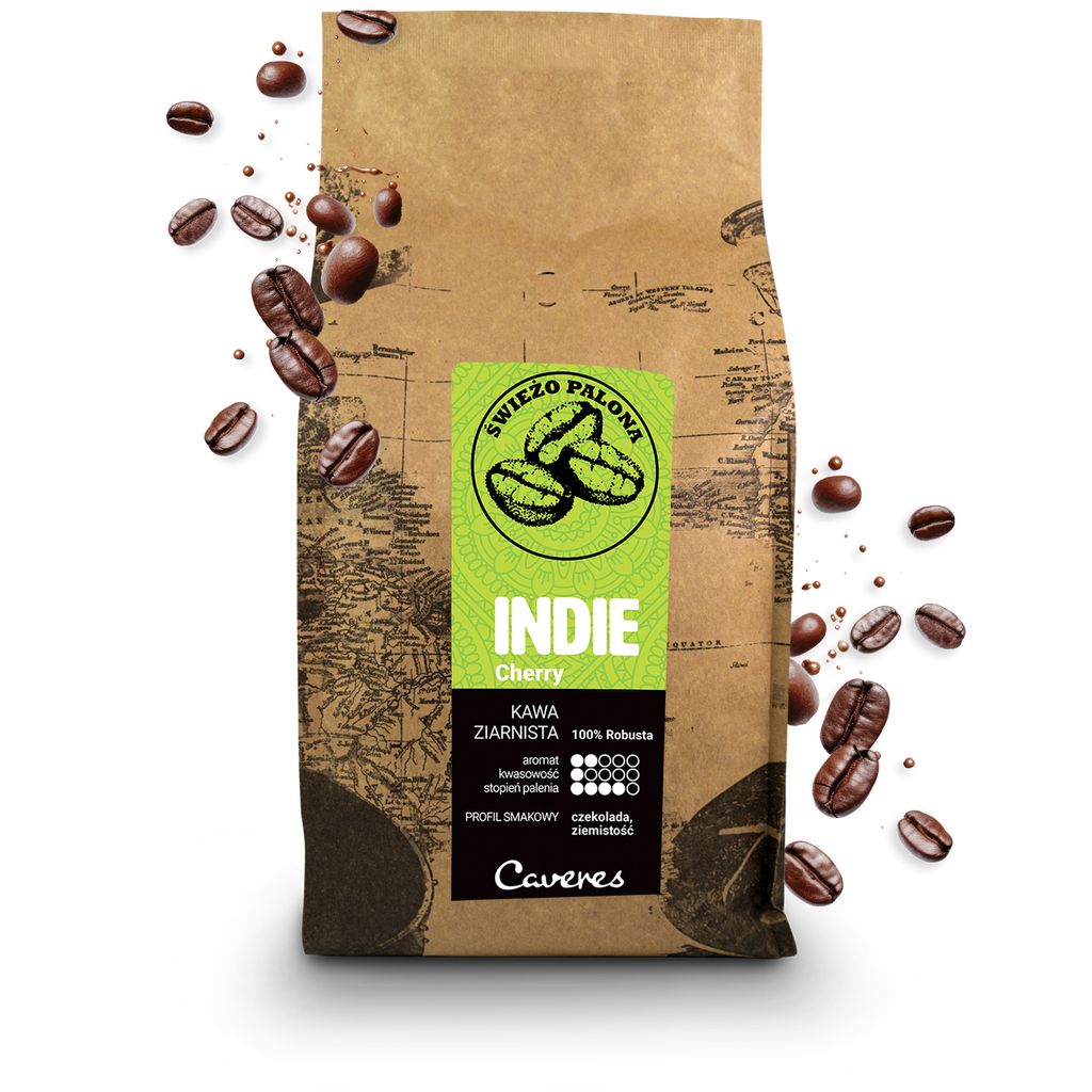 Kawa ziarnista Caveres INDIE CHERRY 100% Robusta 1 kg Zdjęcie produktu 