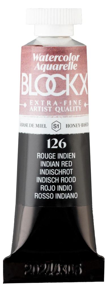 Blockx 3x Extrafeine Aquarellfarbe, Tube 15ml - Indisch Rot 44126BXC