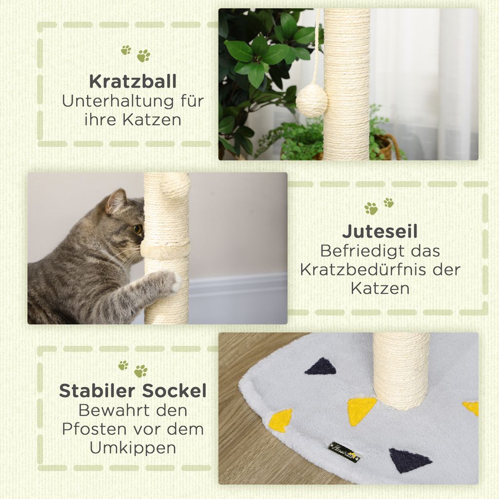 PawHut Kratzstamm, 62cm Kratzsäule für Katzen, Kratzbaum Produktbild 5