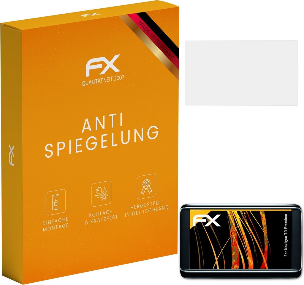 atFoliX FX-Antireflex 3x Schutzfolie kompatibel mit Navigon 70 Premium Displayfolie