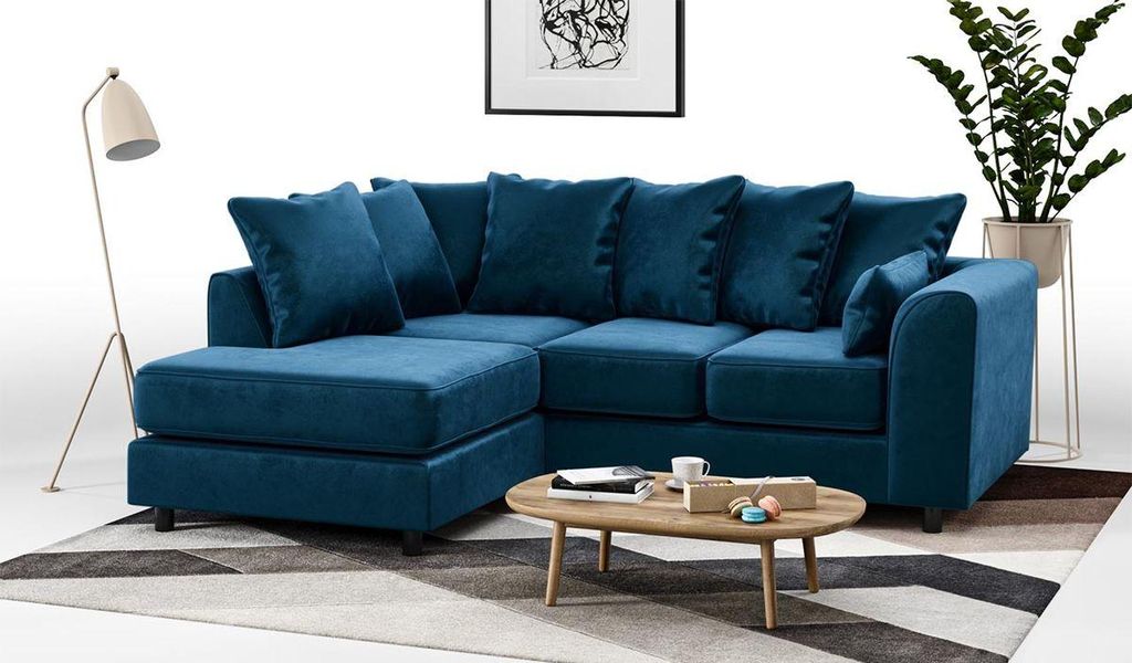 Linksseitiges Ecksofa Dillon Velvet-Kronos 9-Schaumstoff