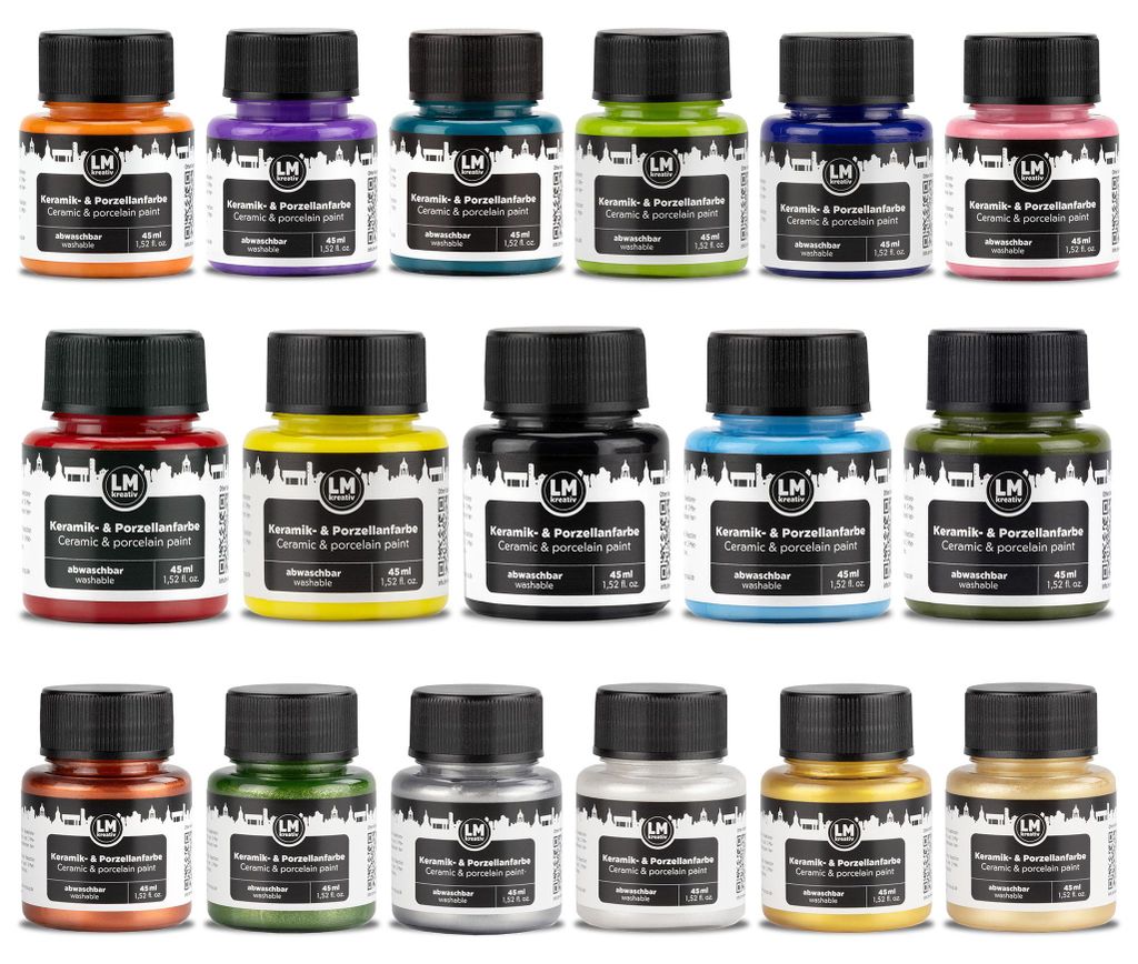 LM-Kreativ Porzellan- & Keramikfarbe Set Color Cosmos, 17 x Produktbild 